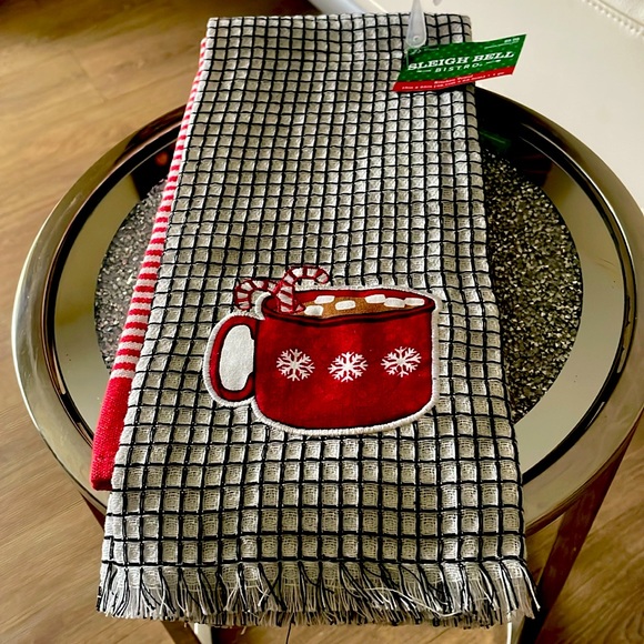 NWT COCOA & PEPPERMINT DISHTOWELS (2) - Picture 1 of 6